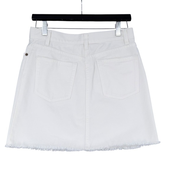 J. Crew White Denim Mini Skirt Frayed Hem Womens Size 27 - Picture 2 of 5